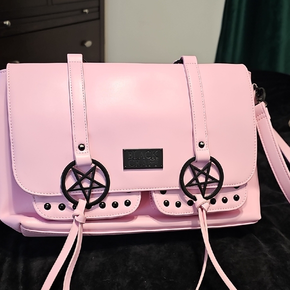 Blackcraft Cult Handbags - Blackcraft Pink Crossbody Bag with Pentagram Accents